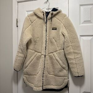 L.L. Bean Cream Women's Mountain Pile Fleece Coat